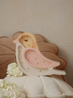 Børn LittleLights Lamper & Belysning-Little Lights Mini Lampe Fugl, Strawberry Cream