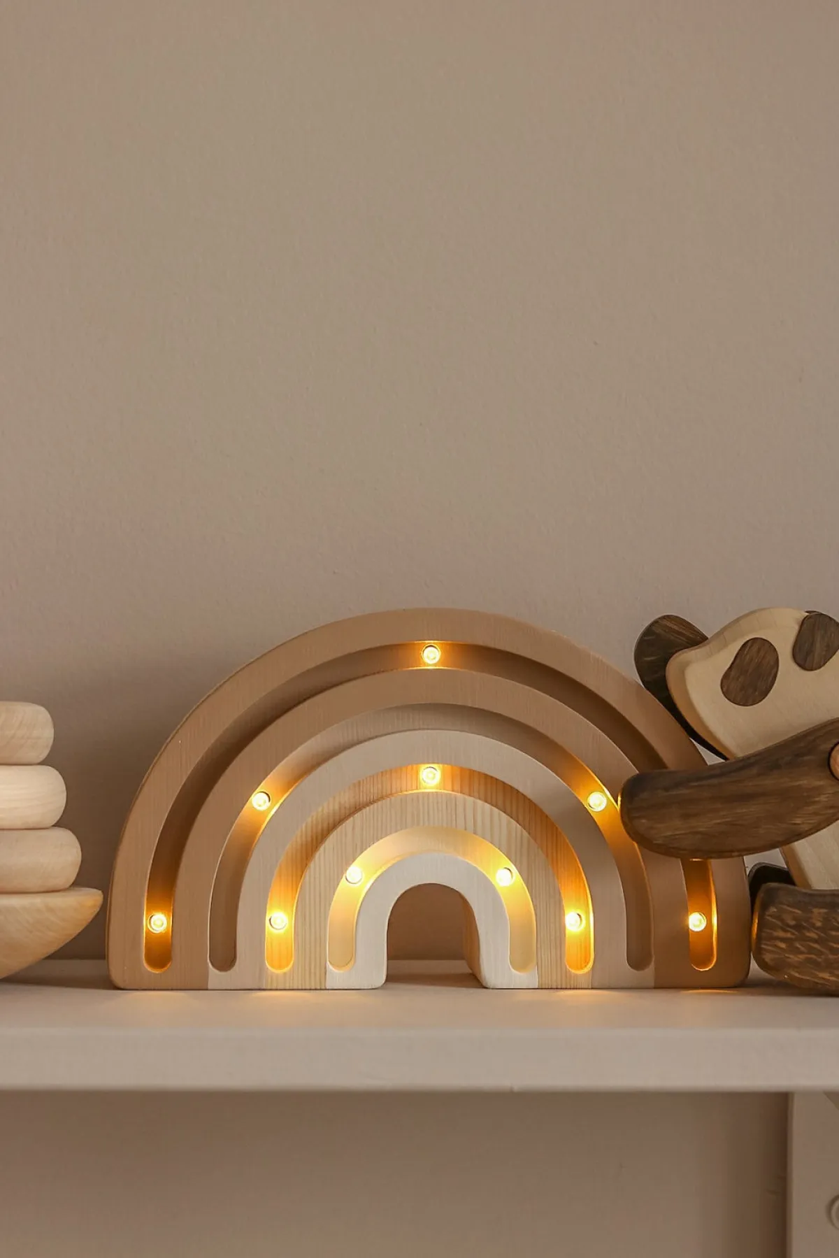 Børn LittleLights Lamper & Belysning-Little Lights Mini Lampe Regnbue, Cappucino