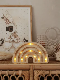 Lamper & Belysning|LittleLights Little Lights Mini Lampe Regnbue, Wood Beige