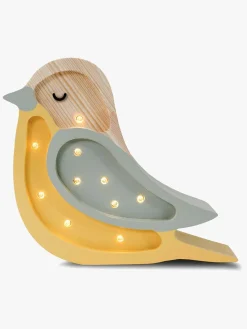 Lamper & Belysning|LittleLights Little Lights Mini Lampe Fugl, Khaki/Light Mustard Gul