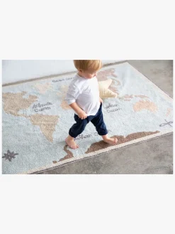 Gulvtæpper|LorenaCanals Lorena Canals Tæppe Vintage Map Blå/Flerfarvet