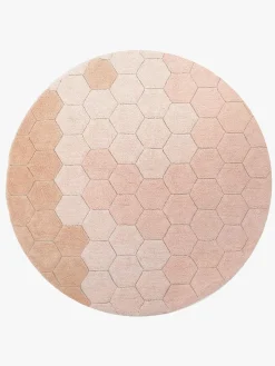 Børn LorenaCanals Gulvtæpper-Lorena Canals  Vaskbart Gulvtæppe 140 Rundt Honeycomb, Rose