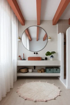 Gulvtæpper|LorenaCanals Lorena Canals  Vaskbart Gulvtæppe Bubbly Ø120, Vintage Nude