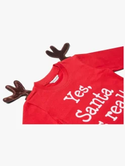 Overdele|LucaLola Luca & Lola Baby Langærmet t-shirt Santa Is Real Deer, Red