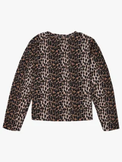 Overdele|LucaLola Luca & Lola Elettra Langærmet Top, Leopard Beige/Sort