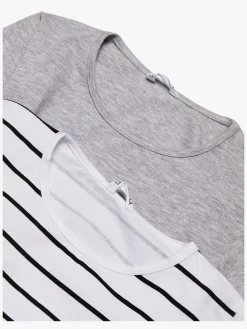 Overdele|LucaLola Luca & Lola Fanny Top 2-pak, Grey Melange/Stripes Grå