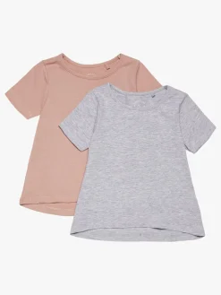 Børn LucaLola Overdele-Luca & Lola Malena Top 2-pack, Grey Melange/Adobe Rose