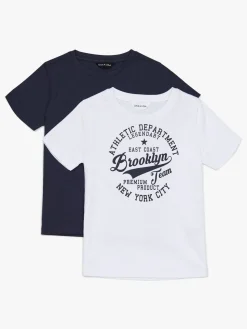 Overdele|LucaLola Luca & Lola Paulo T-Shirt 2-pak, White/Navy Hvid/Blå