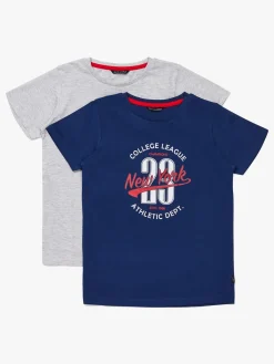 Børn LucaLola Overdele-Luca & Lola Riccione T-Shirt 2-pak, Navy/Grey
