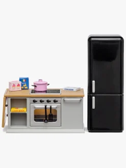 Lundby Dukker & Bamser-Dukkehustilbehør Sæt med Komfur og Køleskab
