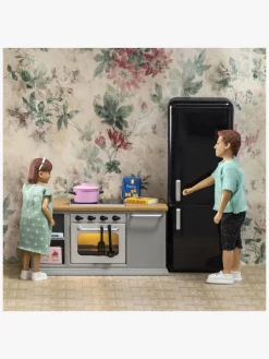 Lundby Dukker & Bamser-Dukkehustilbehør Sæt med Komfur og Køleskab