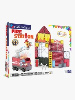 Byggesæt & Lego|MagnaTiles MAGNA-TILES Brandstation Magnetiske Byggeklodser 50 Dele