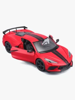 Legetøjsbiler & -Fartøjer|Maisto Corvette Stingray Coupe High Wing 2020 Modelbil 1:24 Rød