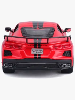 Legetøjsbiler & -Fartøjer|Maisto Corvette Stingray Coupe High Wing 2020 Modelbil 1:24 Rød