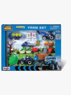 Legetøjsbiler & -Fartøjer|Maisto Mini Working Machines Legesæt Super Farm New Holland Rød