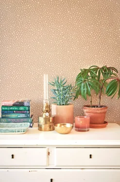 Interiør|Majvillan Tapet Dots, Teddy Brown Flerfarvet/Brun