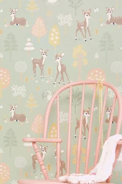 Interiør|Majvillan Tapet Golden Woods, Dusty Green Grøn/Flerfarvet