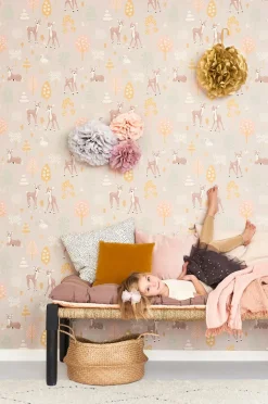 Børn Majvillan Interiør-Tapet Golden Woods, Dusty Lilac