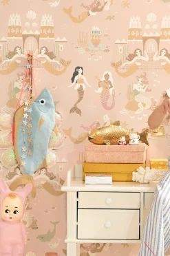 Interiør|Majvillan Tapet Mermaid Reef, Sweet Pink Flerfarvet/Lyserød