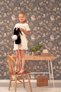 Interiør|Majvillan Tapet My Sweet Pony, Midnight Blue Flerfarvet/Blå