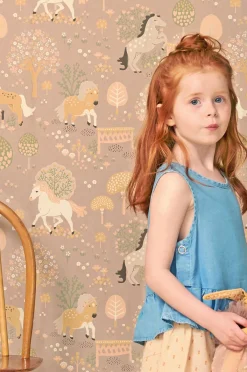 Interiør|Majvillan Tapet My Sweet Pony, Soft Lilac Flerfarvet/Lilla