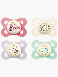 MAM Sutter & Suttesnore-Original Night Sutter 0-6m 4-pak, Pink/Neutral