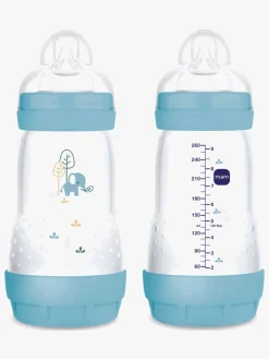 MAM Spisetid-Original Silikone Sut 16-36 mdr. 2-pak & Easy Start Sutteflaske Anti-Kolik 260 ml, Lyserød