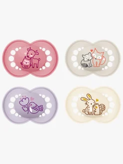 MAM Sutter & Suttesnore-Original Silikone Sutter 6-16m 4-pak, Pink/Neutral