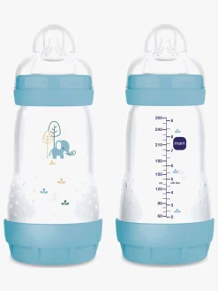 Spisetid|MAM Original Silikone Sut 16-36 mdr. 2-pak & Easy Start Sutteflaske Anti-Kolik 260 ml, Blå