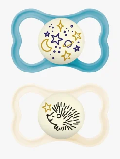 Sutter & Suttesnore|MAM Supreme Night Silikone Sutter 6-16m 2-pak, Blå/Neutral