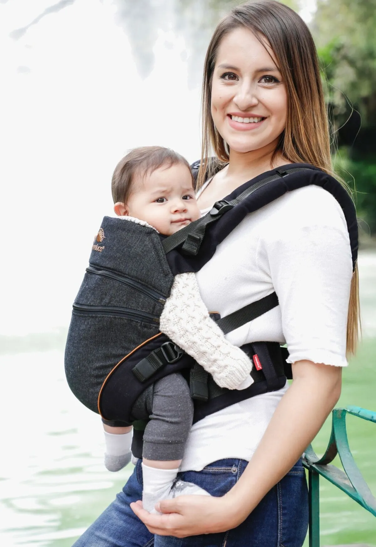 Bæreseler, Strækvikler & Bærestole|Manduca XT Cotton Bæresele, Denimblack-Toffee Sort