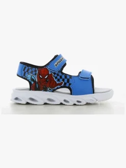 Børn MarvelSpiderMan Sandaler & Klipklapper-Marvel Spiderman Blinkende Sandaler, Cobalt Blue/Black