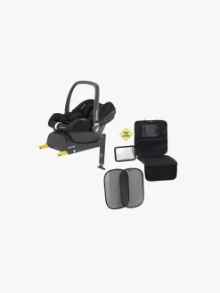 Autostolspakker|Autostole 0-13 Kg|MaxiCosi Maxi-Cosi CabrioFix i-Size Autostol Baby inkl. Base & Beemoo Tilbehørspakke, Black