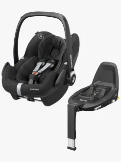 Autostole 9-36 Kg|MaxiCosi Maxi-Cosi Pebble Pro i-Size Autostol Baby Inkl. Family Fix 3 Base, Essential Black