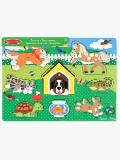 Spil & Puslespil|MelissaDoug Melissa & Doug Knoppuslespil Kæledyr 8 Brikker Flerfarvet