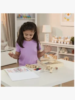 MelissaDoug Kreativt Legetøj-Melissa & Doug Træstempelsæt ABC 123