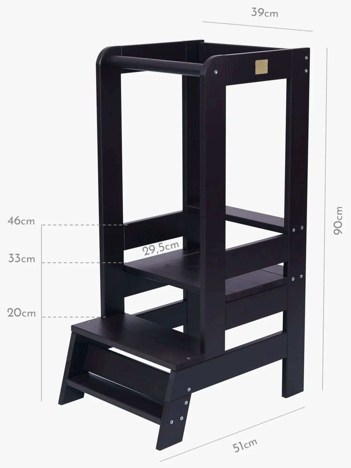 Børnemøbler|Meowbaby Læringstårn, Sort