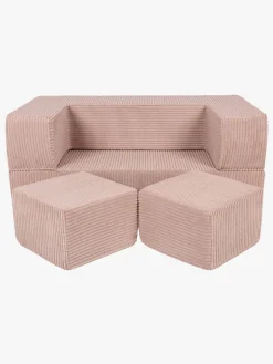 Børnemøbler|Meowbaby Play Aesthetic Cube  Bygbar Sofa, Pudderrosa