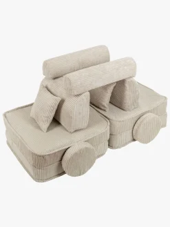 Børnemøbler|Meowbaby Play Pocket Bygbar Sofa Plus Aesthetic, Ecru