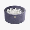 Boldbassiner|Meowbaby Rund Boldbassin Velour 40x90, Blågrå