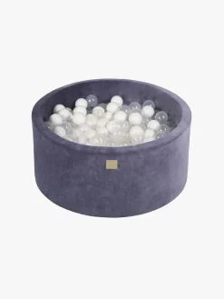 Boldbassiner|Meowbaby Rund Boldbassin Velour 40x90, Blågrå