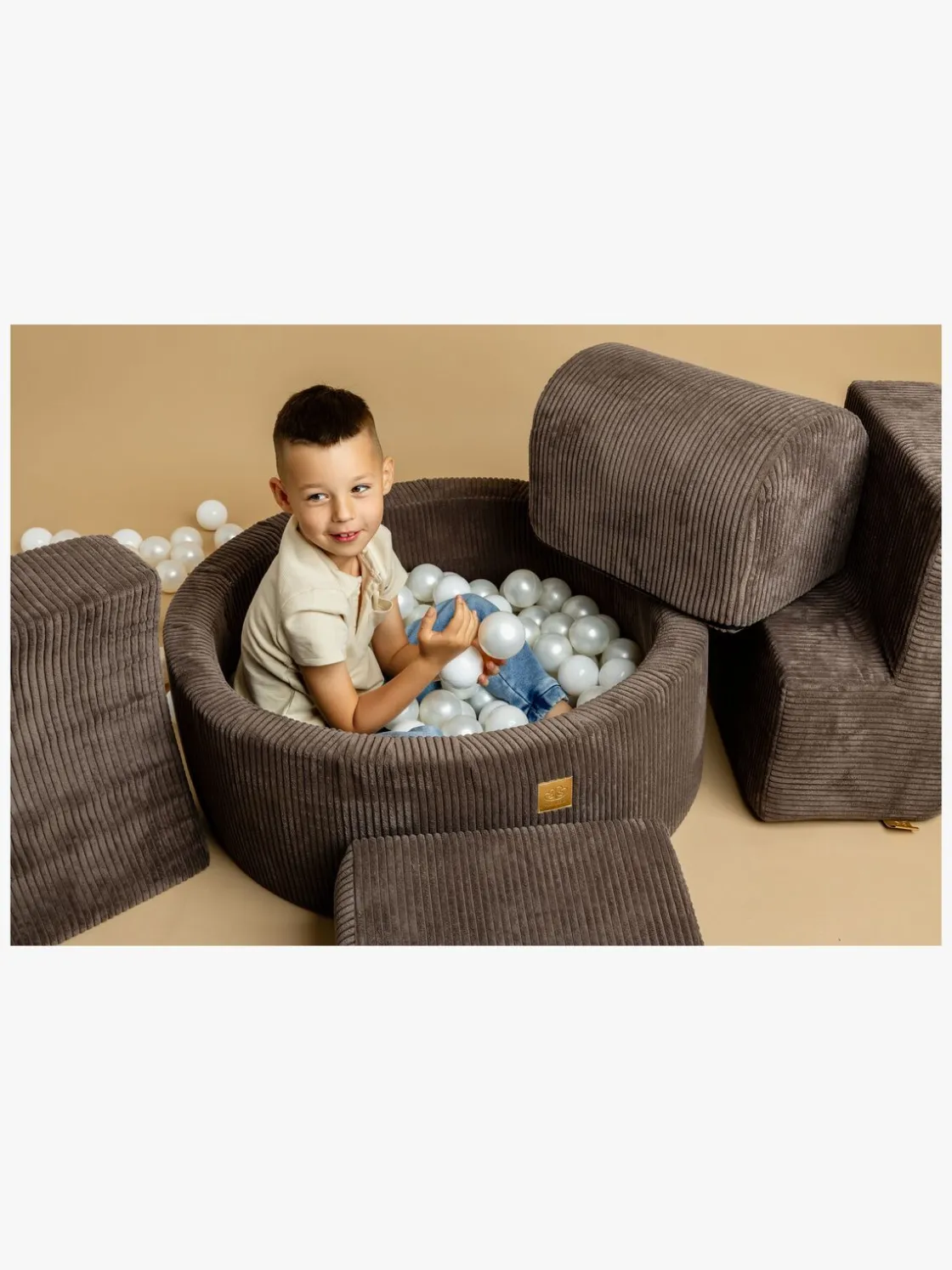 Boldbassiner|Meowbaby Rund Boldbassin Kraftig Fløjl 30x90, Brun