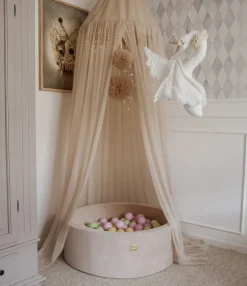 Meowbaby Boldbassiner- Rundt Boldbassin Fløjl 30x90, Ecru