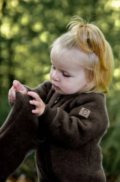 Børn MikkLine Tilbehør|Uldtøj-Mikk-Line Elefanthue Merinould, Dark Brown Melange