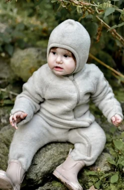 Tilbehør|Uldtøj|MikkLine Mikk-Line Elefanthue Merinould, Melange Offwhite