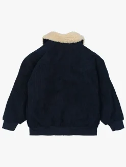 Børn MikkLine Overtøj|Vintertøj-Mikk-Line Manchesterjakke med Teddyfor, Blue Nights