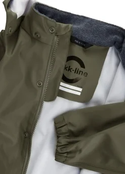 Regntøj|MikkLine Mikk-Line Regnsæt med Seler, Dusty Olive