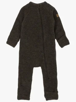 Børn MikkLine Heldragter|Uldtøj-Mikk-Line Ulddragt Merino, Dark Brown Melange
