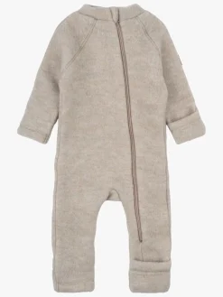 Børn MikkLine Heldragter|Uldtøj-Mikk-Line Ulddragt Merino, Melange Offwhite