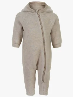 Heldragter|Uldtøj|MikkLine Mikk-Line Ulddragt Merinould med Ører, Melange Offwhite